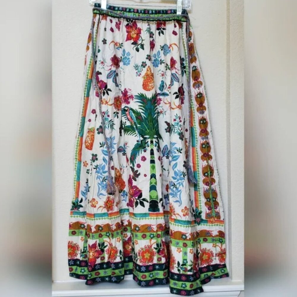 Rachel Zoe maxi skirt with ornate tropical print